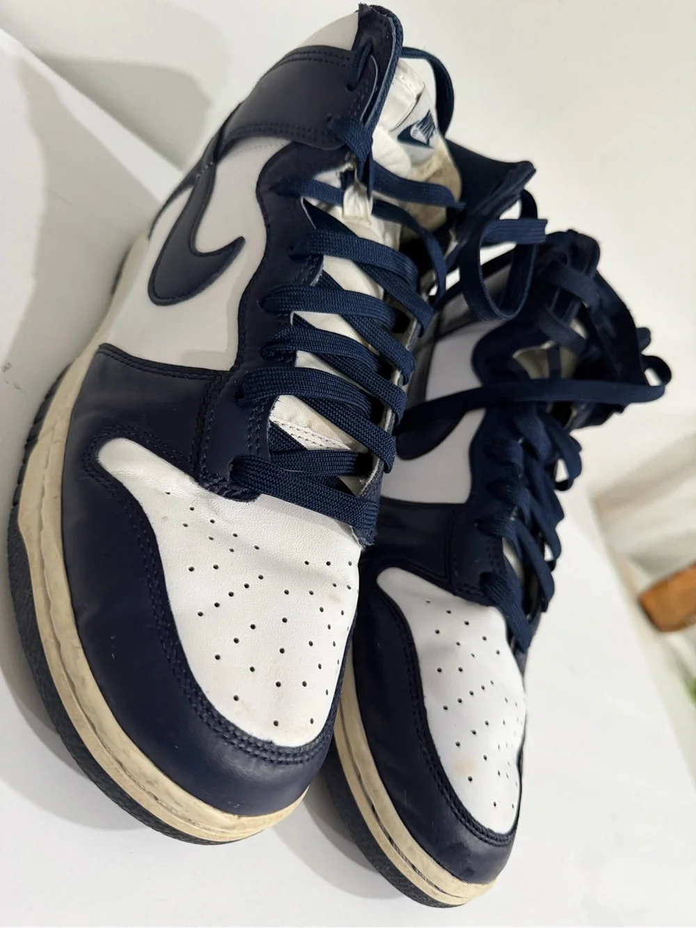 Nike Navy and White High-Top Sneakers